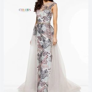 Floral Gown with detachable skirt